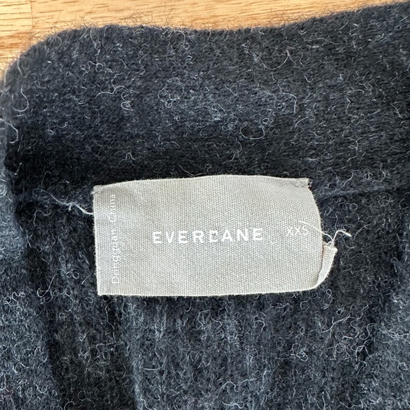 Everlane: The Oversized Alpaca Pocket Cardigan - Heather Black XX Small - Picture 4 of 6